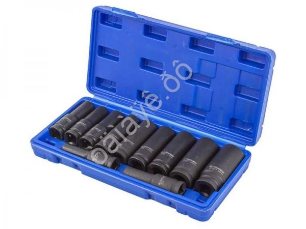 Головки ударные глубокие, набор 11пр., 1/2" (10-15, 17 19 21 22 24мм, 6гр.) Forsage