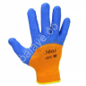Перчатки нейлоновые  с нитриловым обливом (сине-оранжевые) /10/480