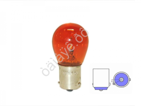 Лампа МАЯК А 12V 21W BAU15S ORANGE(смещ.цоколь)   (мин.уп.100шт) /100/1000