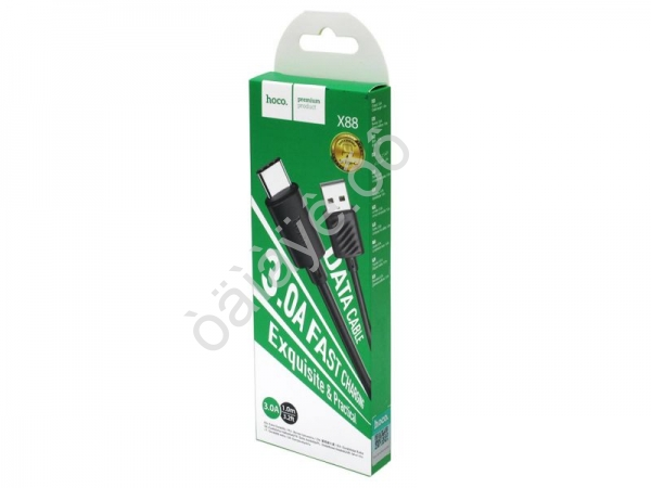 Дата-кабель универ. USB--Type-C 1м, 2,4А, черный X88 Hoco Дата-кабель универ. USB--Type-C 1м, 2,4А, черный X88 Hoco