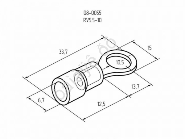 Клемма с изол. кольцо REXANT Ø10,5мм 4-6мм VR5,5-10 (100шт)