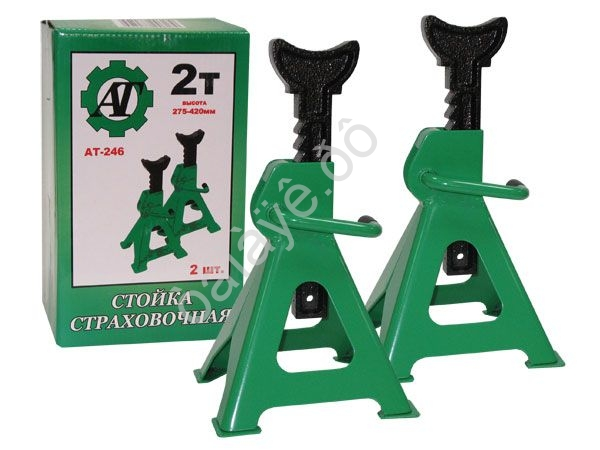 Стойка страховочная "АТ" 2т (h=275-420мм, с гребенкой) 2шт АТ-246 /1/6 Стойка страховочная "АТ" 2т (h=275-420мм, с гребенкой) 2шт АТ-246 /1/6