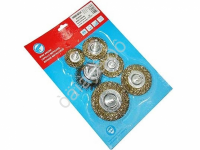 Набор щёток метал.со шпильк.6пр. 40,50,65,75мм-плоск /1/10/40