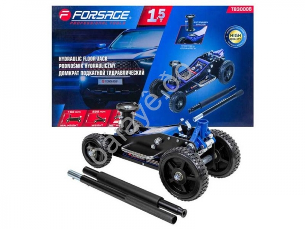 Домкрат подкатной гидравлический 1,5т (h min 155мм, h max 525мм) Forsage