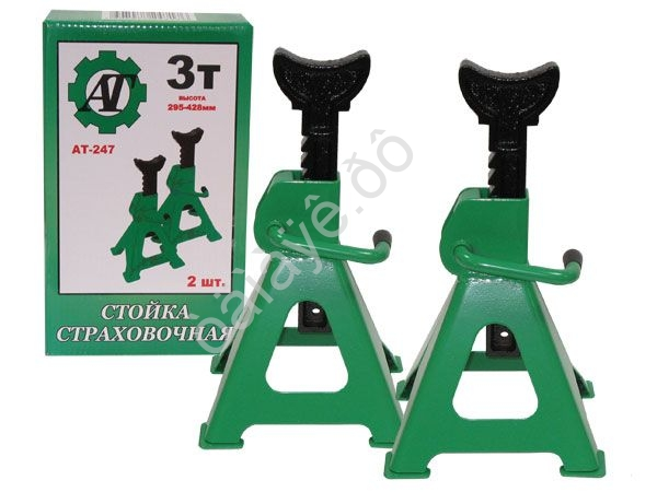 Стойка страховочная "АТ" 3т (h=295-428мм, с гребенкой) 2шт АТ-247 Стойка страховочная "АТ" 3т (h=295-428мм, с гребенкой) 2шт АТ-247