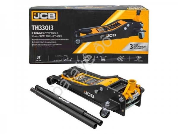 Домкрат подкатной гидравлический 3т (h min 75мм, h max 505мм) JCB Домкрат подкатной гидравлический 3т (h min 75мм, h max 505мм) JCB