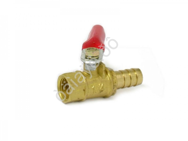 Кран шаровой 1/4"x10 внутренняя резьба/елочка 10мм латунь