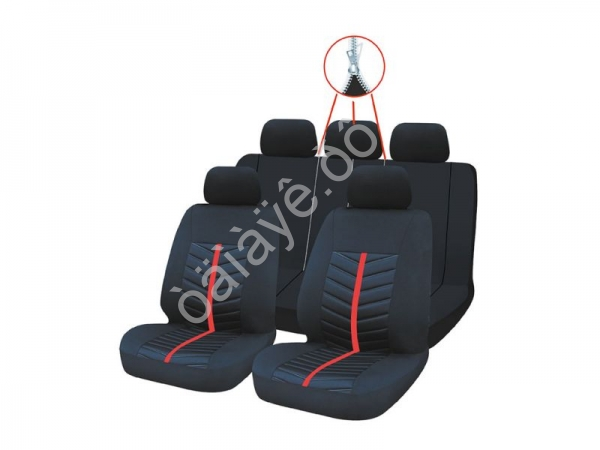 Чехлы на сиденья "NEW GALAXY" , 9пр. черный/красный