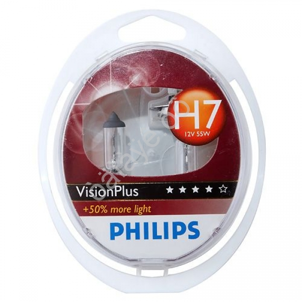 Лампа PHILIPS  H7 12V55W+60% VISION PLUS  12972VP