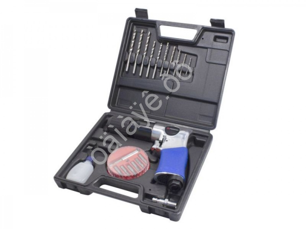 Пневмодрель с реверсом, набором бит и сверл 20пр(патрон:1-10мм,2200об/мин,6.3Bar,штуцер 1/4") Forsage