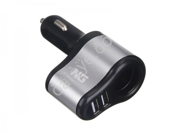 АЗУ в прикуриватель 1 выход, 2xUSB, 2А, 12/24В пластик /1/6/24 АЗУ в прикуриватель 1 выход, 2xUSB, 2А, 12/24В пластик /1/6/24