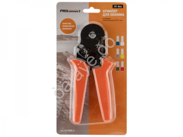 Кримпер HT-866 для обжима штыревых наконечников 0,25-6,0мм² PROconnect REXANT