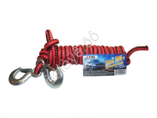 Трос (шнур вязанный)  3,5т. с 2 крюками  (0,7кг) 1/10