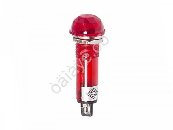 Индикатор ГРАНЕНЫЙ  Ø10.2  220V  красный  (RWE-205)  REXANT