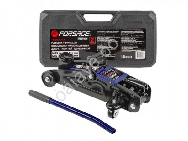 Домкрат подкатной гидравлический 2т (h min 130мм, h max 300мм) в кейсе Forsage Домкрат подкатной гидравлический 2т (h min 130мм, h max 300мм) в кейсе Forsage