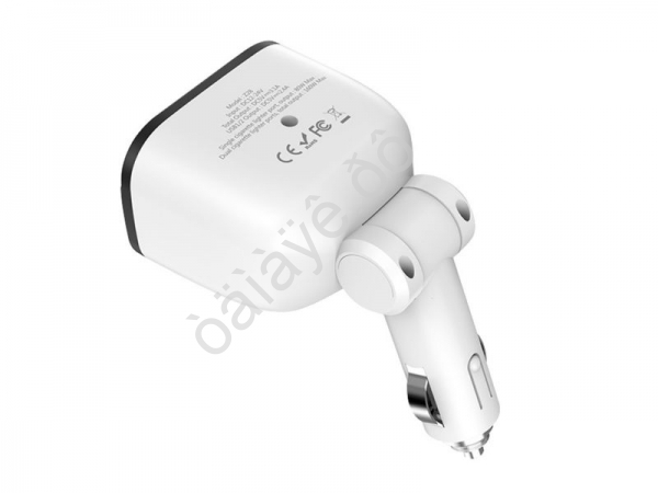 АЗУ в прикуриватель  2хUSB (2,4А) , HOCO, белый Z28