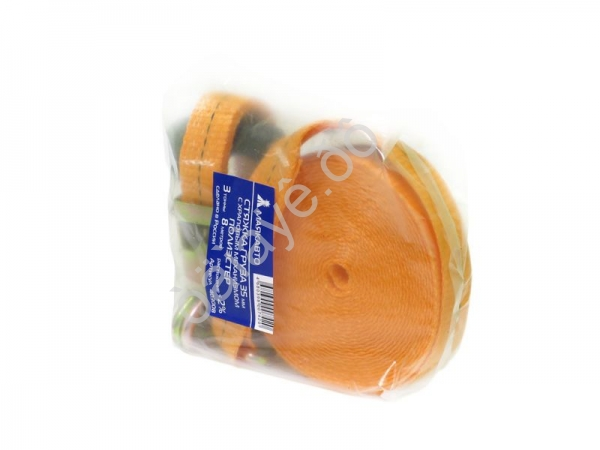 Стяжка груза шир. ленты  40мм, длиной 8м, 3т с храп. механизмом МАЯКАВТО™ полиэстер /1/10