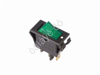 Выключатель клавишный 250V 15А (3с) ON-OFF зеленый с подсветкой (RWB-413, SC-788) REXANT
