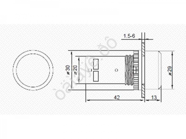 Кнопка EB22 возвратная красная NO+NC 300 В