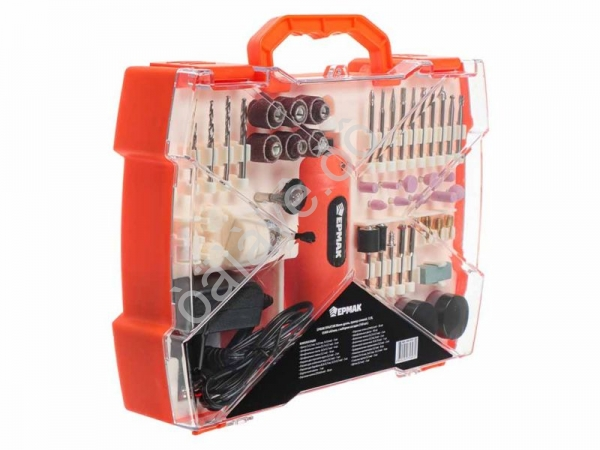 Мини дрель, гравер, сетевой, 12В, 15000 об/мин, с набором насадок (160 шт.) ЕРМАК