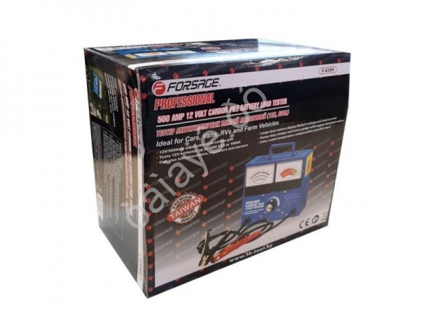 Тестер аккумуляторных батарей, генераторов и пускового тока аналоговый (12V,500А) Forsage