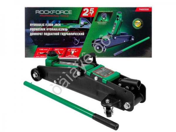 Домкрат подкатной гидравлический 2.5т (h min 135мм, h max 387мм) RockFORCE Домкрат подкатной гидравлический 2.5т (h min 135мм, h max 387мм) RockFORCE