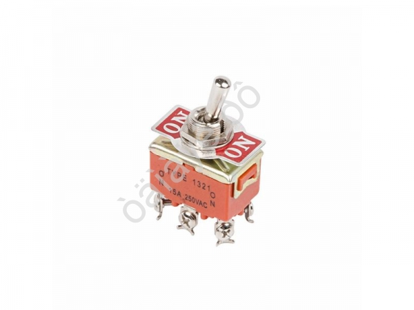Тумблер 250V 15А (6c) ON-ON двухполюсный (KN-202) REXANT Тумблер 250V 15А (6c) ON-ON двухполюсный (KN-202) REXANT