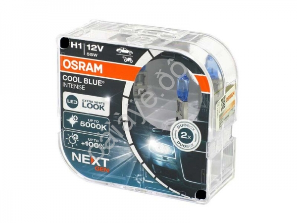 Лампа Osram H1 12V55W+100% COOL BLUE INTENSE NextGen P14.5s EURO