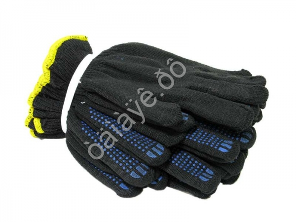 Перчатки х/б с ПВХ  10кл. ЗИМА двойные черные /5/200