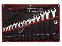 Набор ключей комбинированных 14пр.(10,12-19,21,24,27,30,32мм)на полотне Forsage