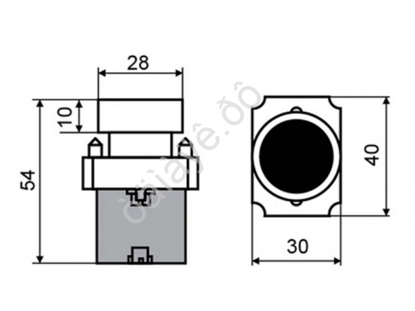 Кнопка XB2 желтая NO