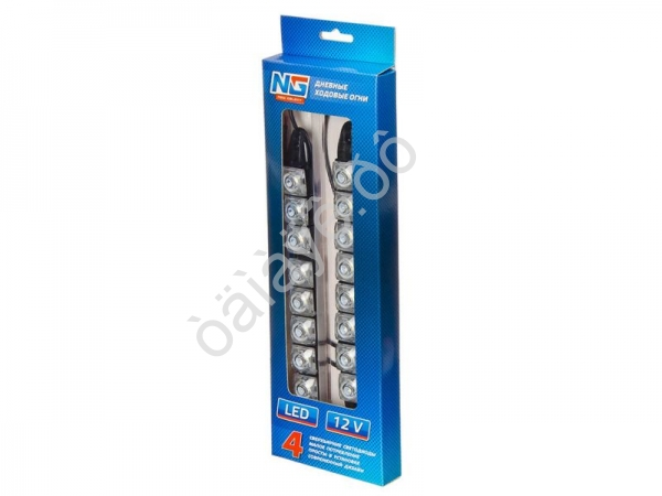 Огни ходовые 8 LED, 12V, гибкие, пласт. корп., 220мм, белый