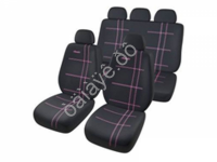 Чехлы на сиденья 9пр., черные+розовая нитка М5, Classic series /1/10_