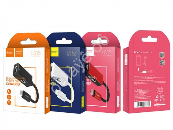 Адаптер Hoco LS15 2 разъема Lightning ориг чип