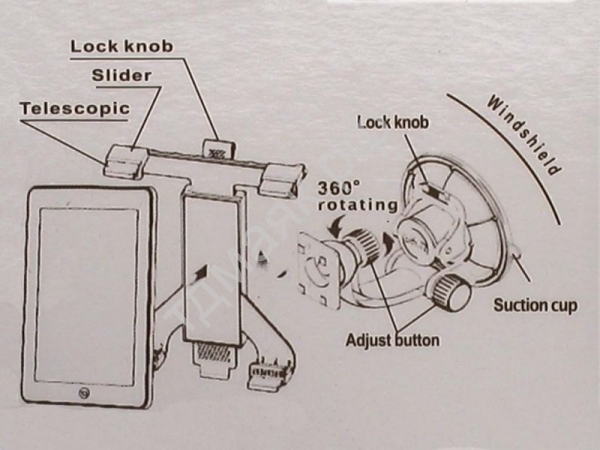 Держатель планшета 14" присоска