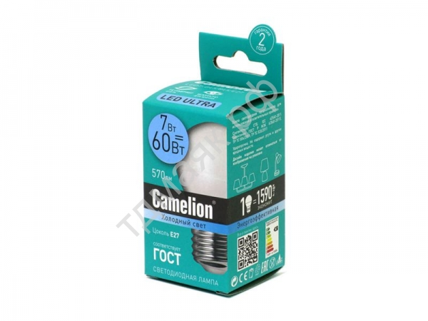 Лампа светодиодная "Camelion" LED7-G45/845 E27 7Вт