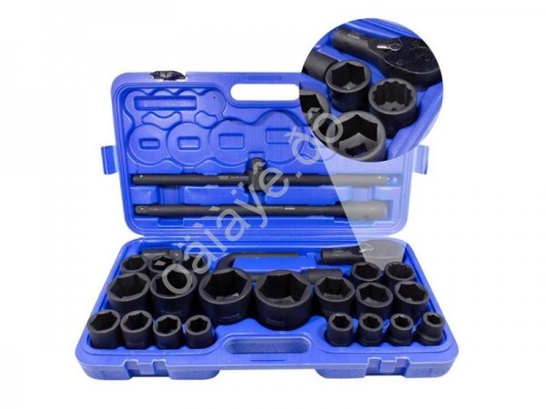 Набор инструментов ударных 26пр, 3/4" 1" (6гр.)(17,19,22,24,27,30,32,33,34,35,36,36-12гр,38,41,46,50 Forsage