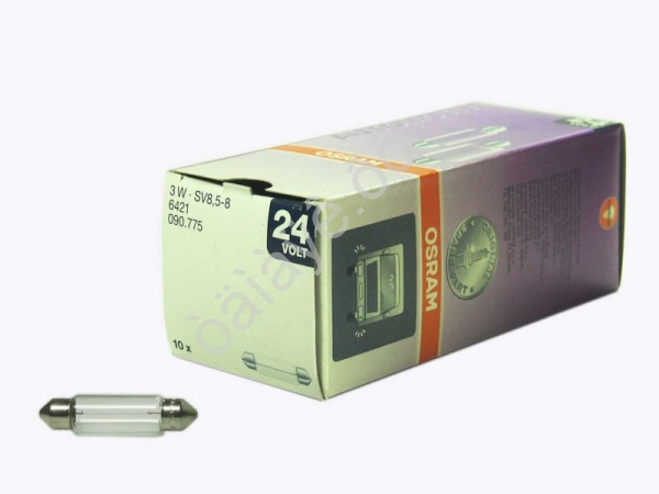Лампа Osram C24V3W SV8.5/8 6421/10 Лампа Osram C24V3W SV8.5/8 6421/10