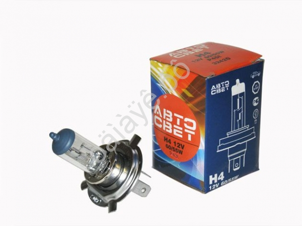 Лампа АВТОСВЕТ H4 12V-60/55W P43t /10/400