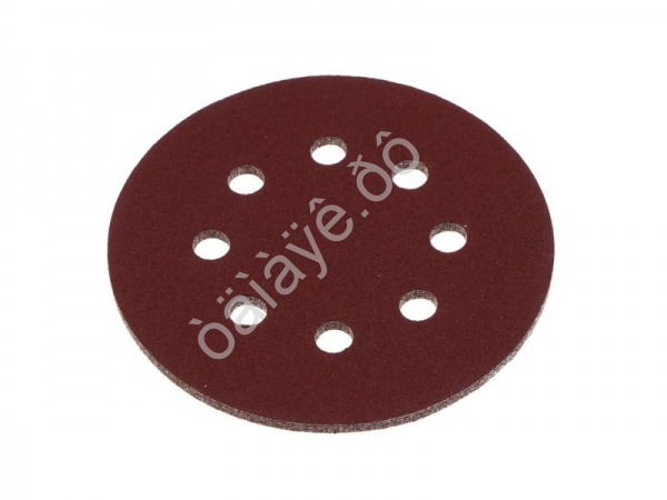Круг шлифовальный из абразивной бумаги на велкро основе, 8 отверстий, P100, 125 мм, 5шт. ЕРМАК