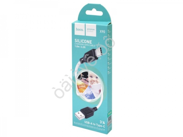 Дата-кабель USB-Type-C 1м, 3А, белый HOCO X90 (37шт в уп) Hoco Дата-кабель USB-Type-C 1м, 3А, белый HOCO X90 (37шт в уп) Hoco