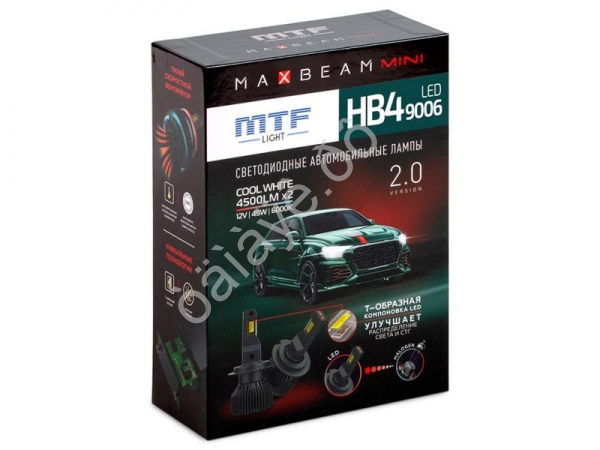 Светодиодные лампы MTF Light, серия MaxBeam Mini, HB4(9006), 12V, 45W, 4500lm, 6000K, кулер, к-кт. Светодиодные лампы MTF Light, серия MaxBeam Mini, HB4(9006), 12V, 45W, 4500lm, 6000K, кулер, к-кт.