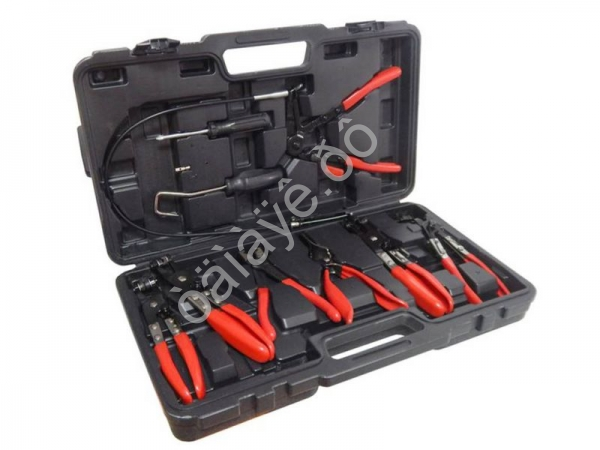 Набор щипцов для снятия и установки хомутов и шлангов 9пр., в кейсе Forsage