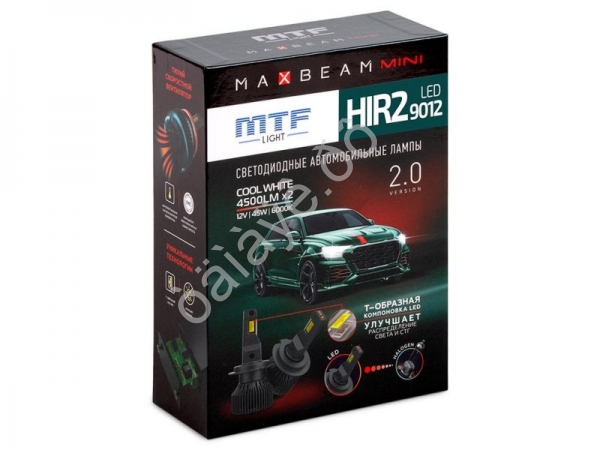 Светодиодные лампы MTF Light, серия MaxBeam Mini, HIR2(9012), 12V, 45W, 4500lm, 6000K, кулер, к-кт. Светодиодные лампы MTF Light, серия MaxBeam Mini, HIR2(9012), 12V, 45W, 4500lm, 6000K, кулер, к-кт.