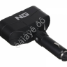 Разветвитель прикуривателя, 2 выхода +2 USB, 60 W, 2.1А, 12/24В,  пластик NG