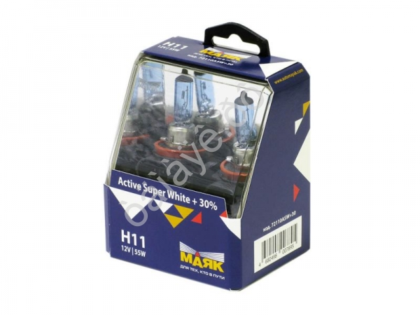 Лампа МАЯК Active H11 12V 55W PGJ19-2 Super White +30% /1/6/60 Лампа МАЯК Active H11 12V 55W PGJ19-2 Super White +30% /1/6/60