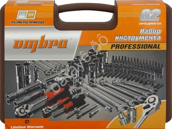 Набор инструментов  82пр.  OMBRA 1/2" 4-32,комб.кл. 8-22мм, /1/4