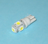 Светодиод 12V T10 5SMD (5050) W2,1x9,5D WHITE "Маяк" /10