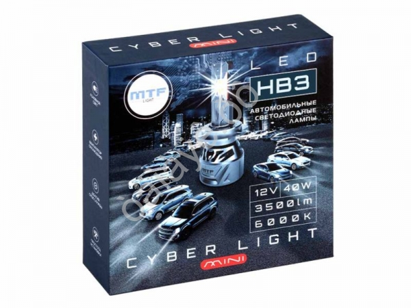 Светодиодные лампы MTF Light серия CYBER LIGHT MINI HB3(9005), 12V, 45W, 3750LM, 6000K, кулер, к-т