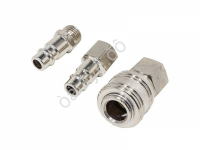 Штуцера пневматические для быстроразъема 1/4", набор 3пр. FORCEKRAFT